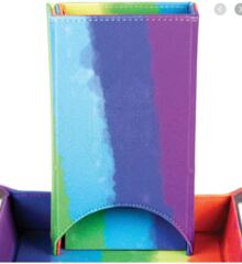 Fold Up Velvet Dice Tower - Rainbow (Metallic Dice Games)